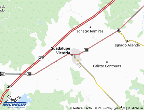MICHELIN-Landkarte Guadalupe Victoria - ViaMichelin