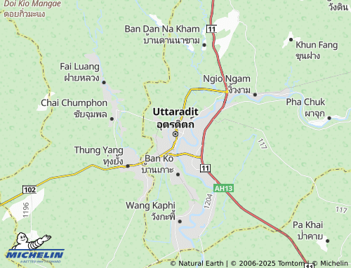 MICHELIN Uttaradit map - ViaMichelin