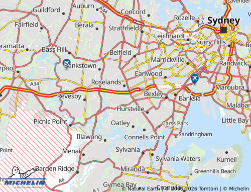 Mapa MICHELIN Narwee - ViaMichelin