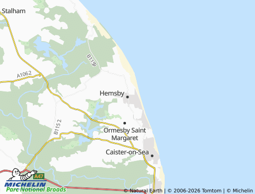 Carte MICHELIN Hemsby - ViaMichelin