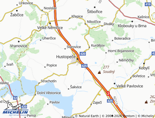Mappa MICHELIN Hustopeče - ViaMichelin