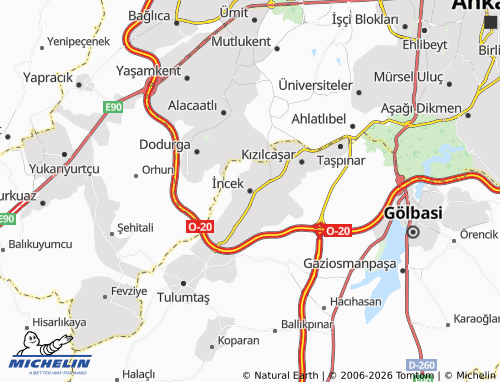 MICHELIN-Landkarte İncek - ViaMichelin