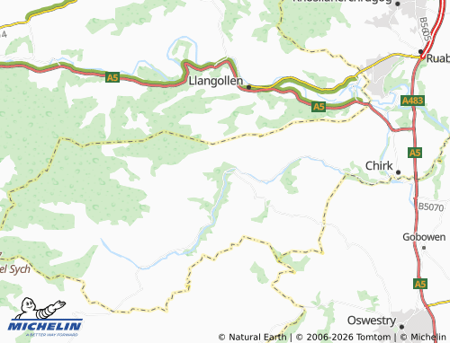 Mappa MICHELIN Glyn Ceiriog - ViaMichelin
