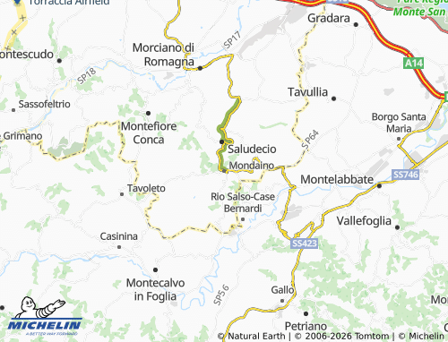 MICHELIN Mondaino map - ViaMichelin