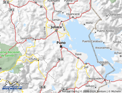 MICHELIN Puno map - ViaMichelin