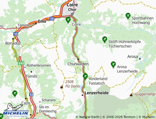 Carte MICHELIN Churwalden - ViaMichelin