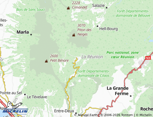 Carte MICHELIN Cilaos - ViaMichelin