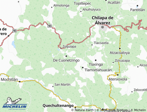 MICHELIN Ahuexotitlán map - ViaMichelin