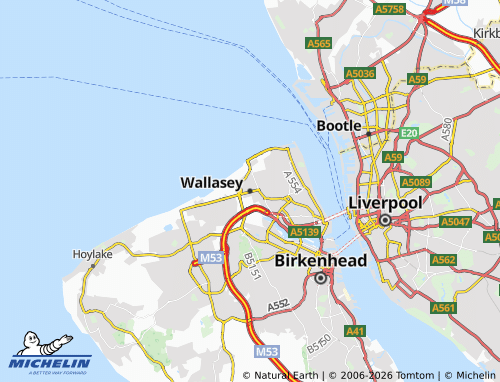 Carte MICHELIN Wallasey - ViaMichelin