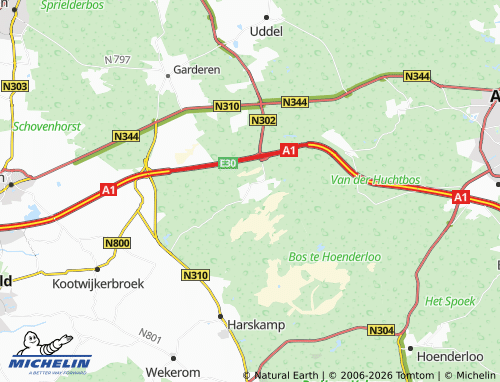 Kaart MICHELIN Kootwijk - ViaMichelin