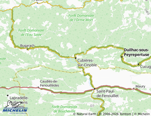 Mapa MICHELIN Cubières-sur-Cinoble - ViaMichelin