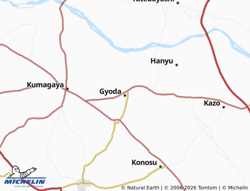 Mappa MICHELIN Gyoda - ViaMichelin