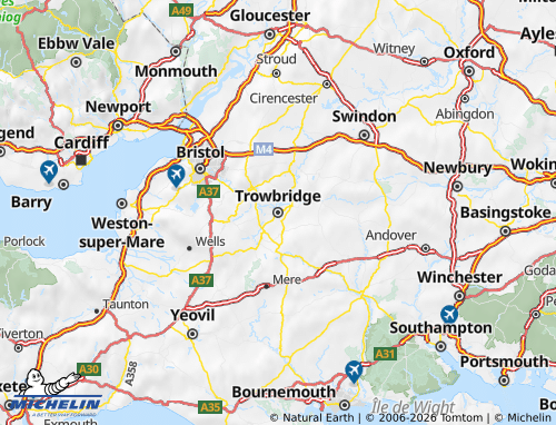 Carte MICHELIN Wiltshire - ViaMichelin