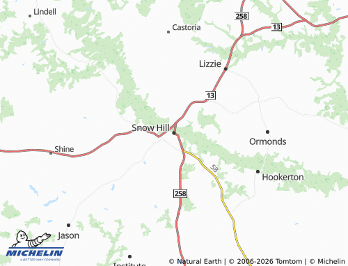 MICHELIN Snow Hill map - ViaMichelin