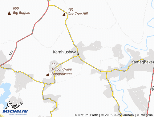 Kaart MICHELIN Kamhlushwa A - ViaMichelin