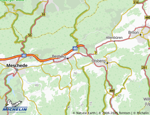 MICHELIN-Landkarte Ostwig - ViaMichelin