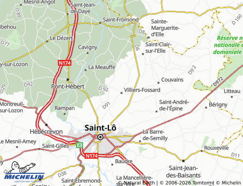MICHELIN Villiers-Fossard map - ViaMichelin