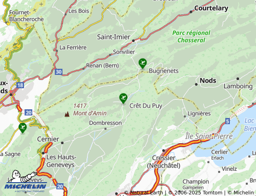 MICHELIN Le Pâquier (Neuchâtel) map - ViaMichelin