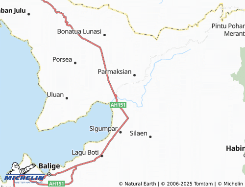 MICHELIN Bius Gu Barat map - ViaMichelin