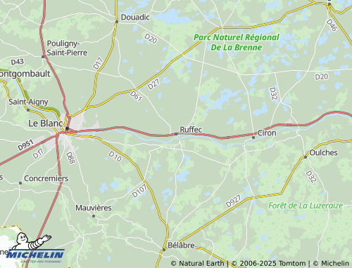MICHELIN Ruffec map - ViaMichelin