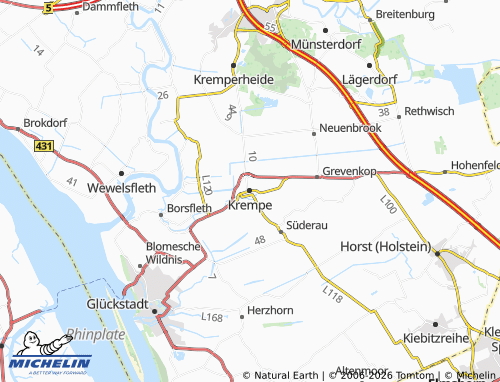 MICHELIN Krempe map - ViaMichelin