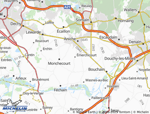Carte MICHELIN Émerchicourt - ViaMichelin