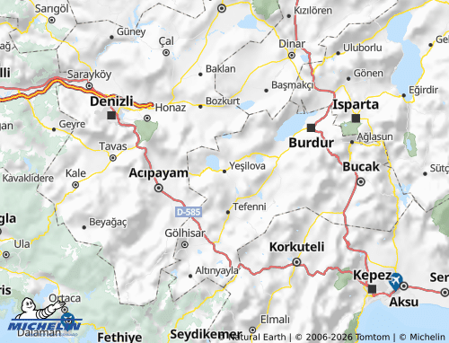 Kaart MICHELIN Yeşilova - ViaMichelin
