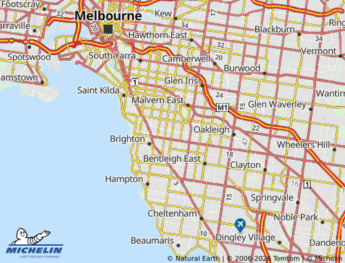 Mapa MICHELIN Caulfield South - ViaMichelin