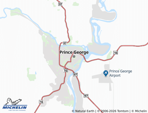 Kaart MICHELIN Prince George - ViaMichelin