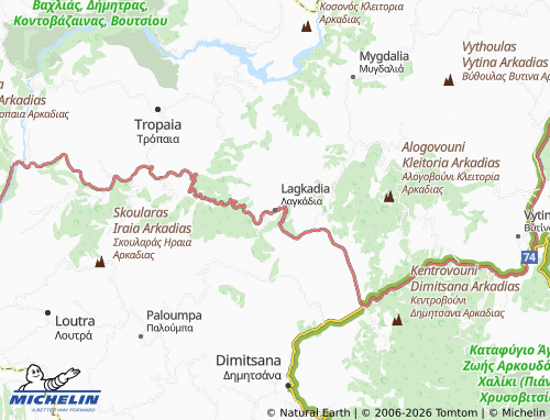 MICHELIN Lagkadia map - ViaMichelin