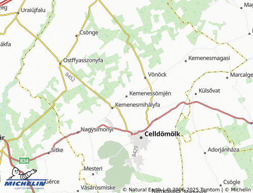 Carte MICHELIN Kemenessömjén - ViaMichelin