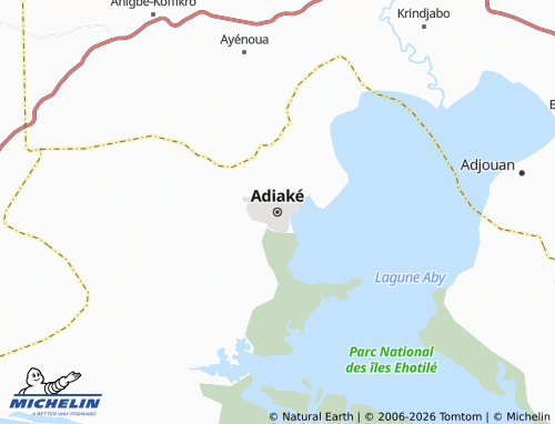 MICHELIN Adiaké map - ViaMichelin