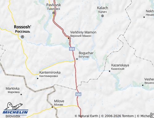 Carte MICHELIN Bogucharskiy rayon - ViaMichelin