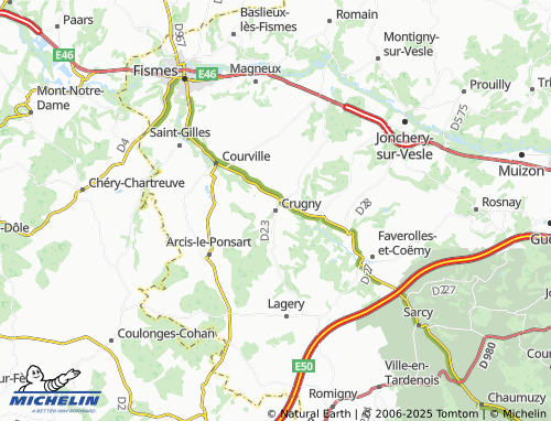 MICHELIN Crugny map - ViaMichelin