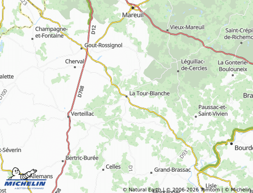 Mapa MICHELIN La Tour-Blanche-Cercles - ViaMichelin