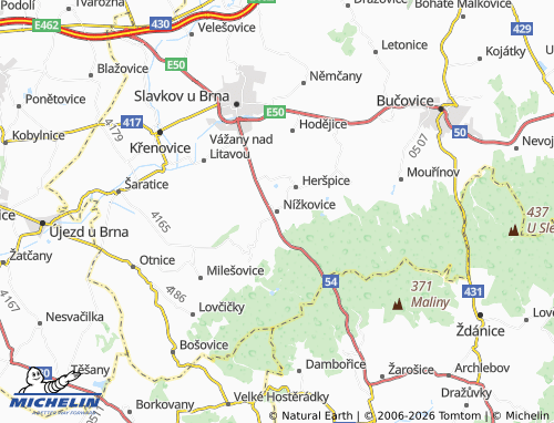 Mappa MICHELIN Nížkovice - ViaMichelin