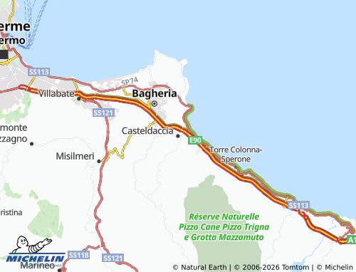 MICHELIN Casteldaccia map - ViaMichelin