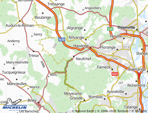 MICHELIN Neufchef map - ViaMichelin