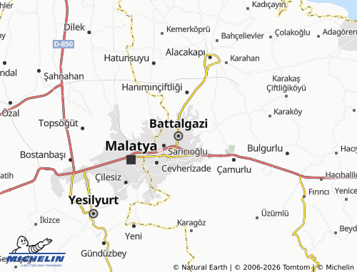 Mapa MICHELIN Battalgazi - ViaMichelin