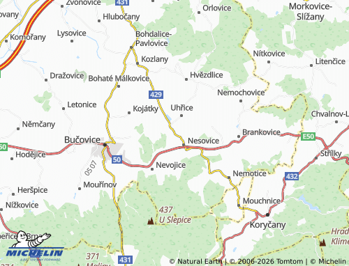 Mappa MICHELIN Milonice - ViaMichelin