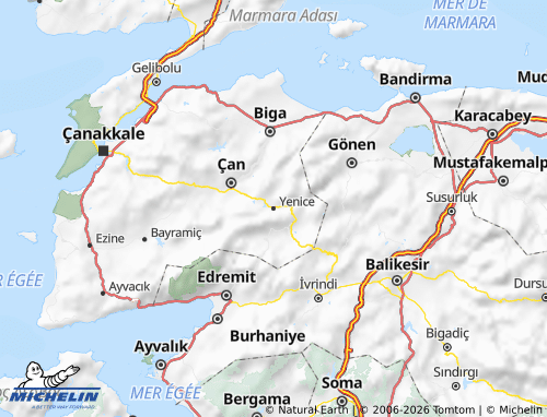 MICHELIN Yenice map - ViaMichelin