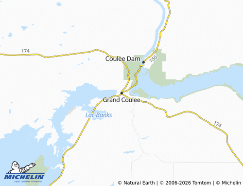 Carte MICHELIN Grand Coulee - ViaMichelin