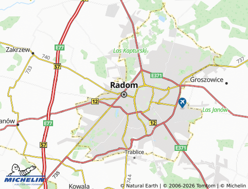 Mappa MICHELIN Radom - ViaMichelin