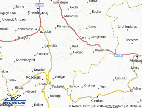 MICHELIN-Landkarte Akağaç - ViaMichelin