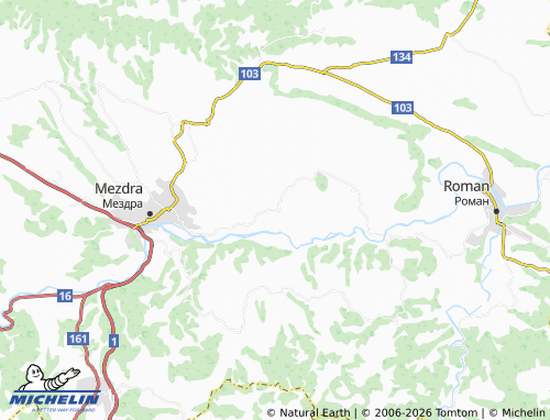 Mapa MICHELIN vz Mezdra - ViaMichelin