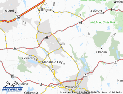 Mappa MICHELIN Storrs - ViaMichelin