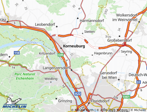 MICHELIN Bisamberg map - ViaMichelin