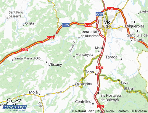 Carte MICHELIN Muntanyola - ViaMichelin