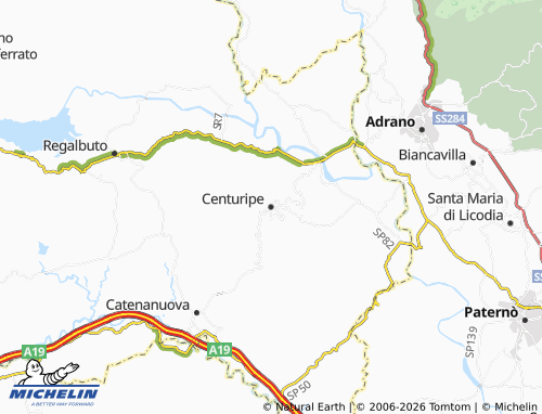 MICHELIN Centuripe map - ViaMichelin