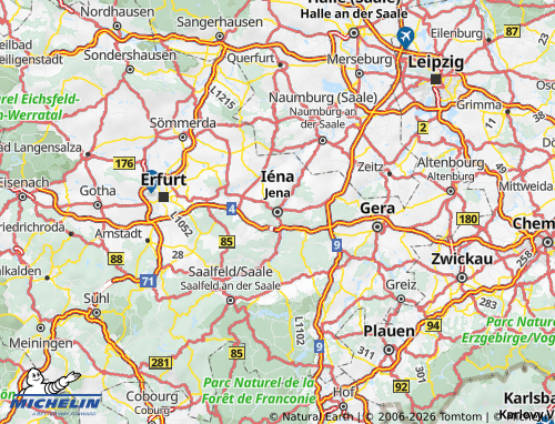 Mapa MICHELIN Jena - ViaMichelin